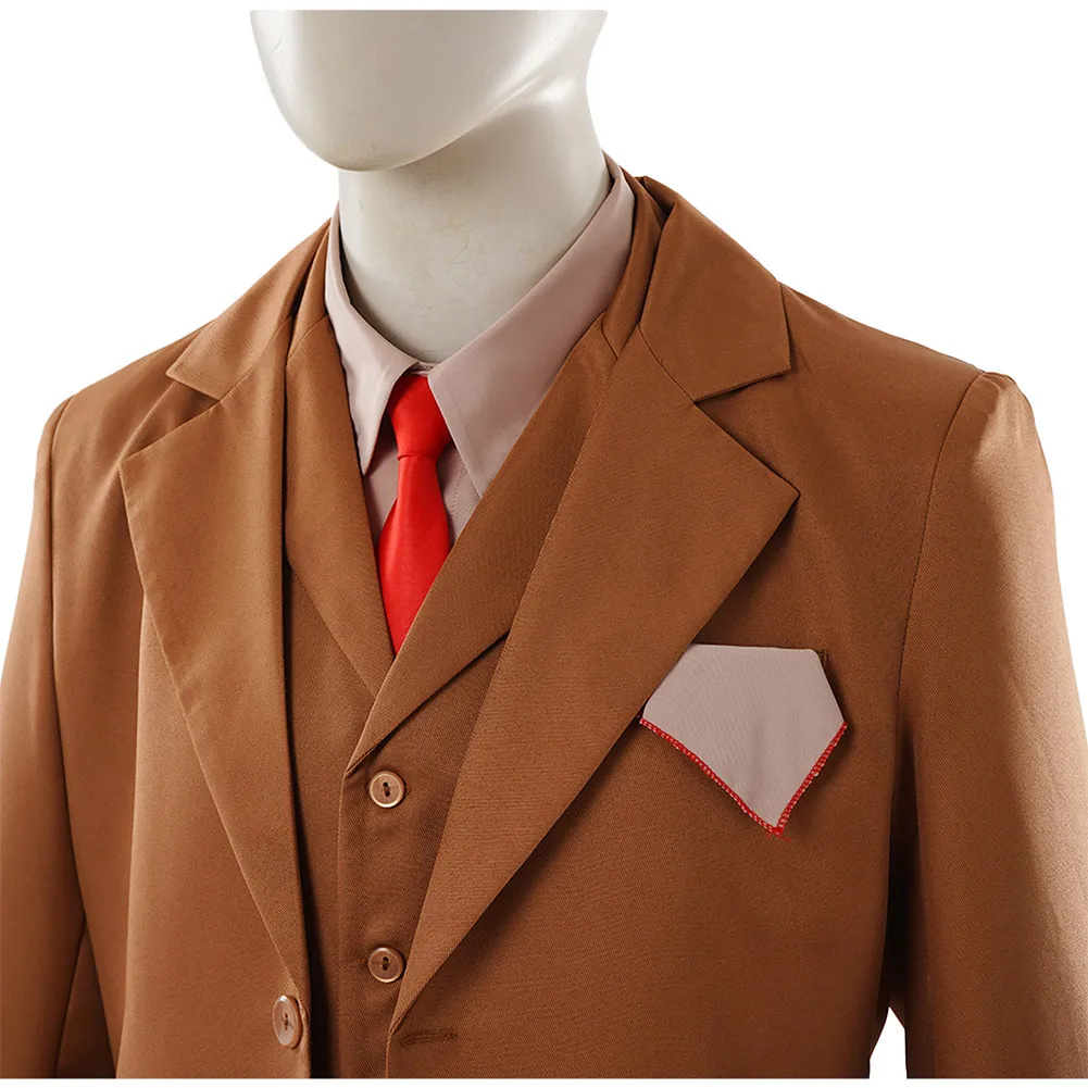 Adult Men Vecna Cosplay  Henry Creel Costume Disguise Blazer Coat Pants Hat Shirt Tie Clothing Set Halloween Carnival Party Suit view 4
