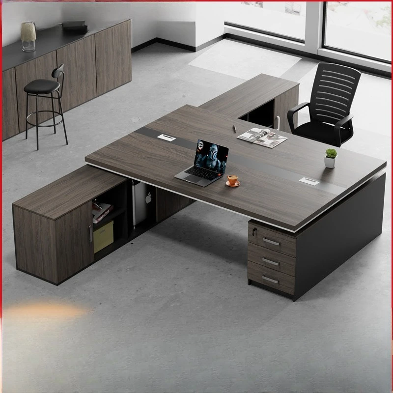 Office boss desk, opposite the two-person simple atmosphere computer desktop