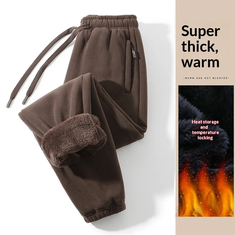 

Men Trousers Double-sided Fleece Casual Pants Sweatshirt Boa Fur Men's Clothing Warm Knitted Sports Shorts Man Gifts Clothes