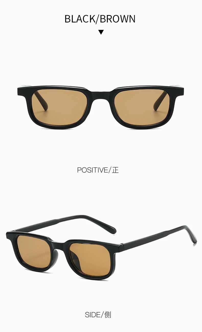 Damen Retro Vintage Bunte Kleine Quadratische Sonnenbrille mit Farbblockierung für Outdoor-Aktivitäten und Herren-Sonnenbrillen – Detail 11
