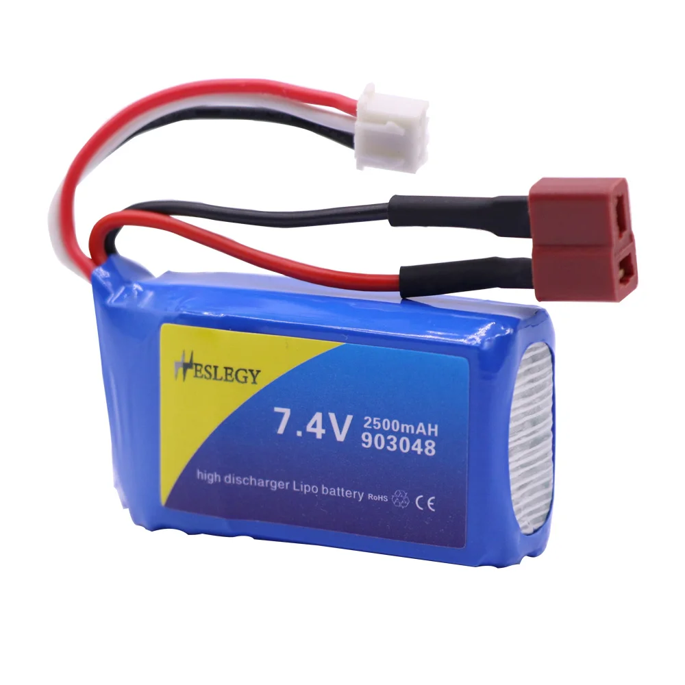 7.4V 2500mAh 903048 2S Lipo BatteryT/JST/SM Plug For Wltoys V353 A949 A959 A969 A979 k929 7.4 V Battery For RC toys Cars parts