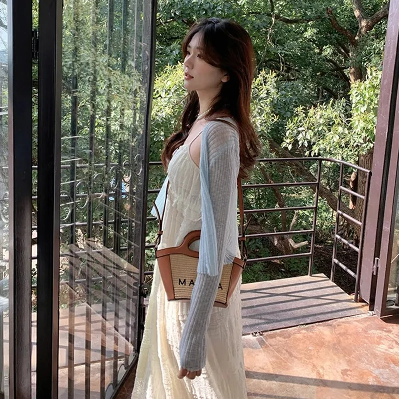 

Новый комплект в китайском стиле: кружевное платье на бретельках и юбка для женщин, летняя солнцезащитная одежда, комплект из двух предметов