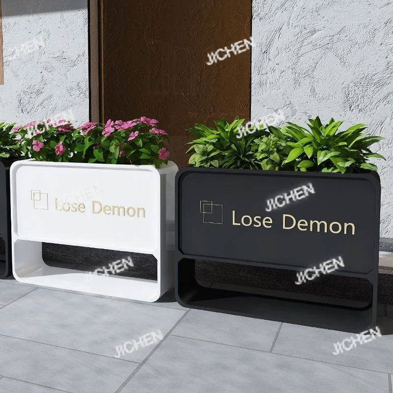 صندوق زهور البندول الخارجي مجموعة من الحديد المطاوع قسم مبيعات السياج قسم مستطيل في الهواء الطلق #1