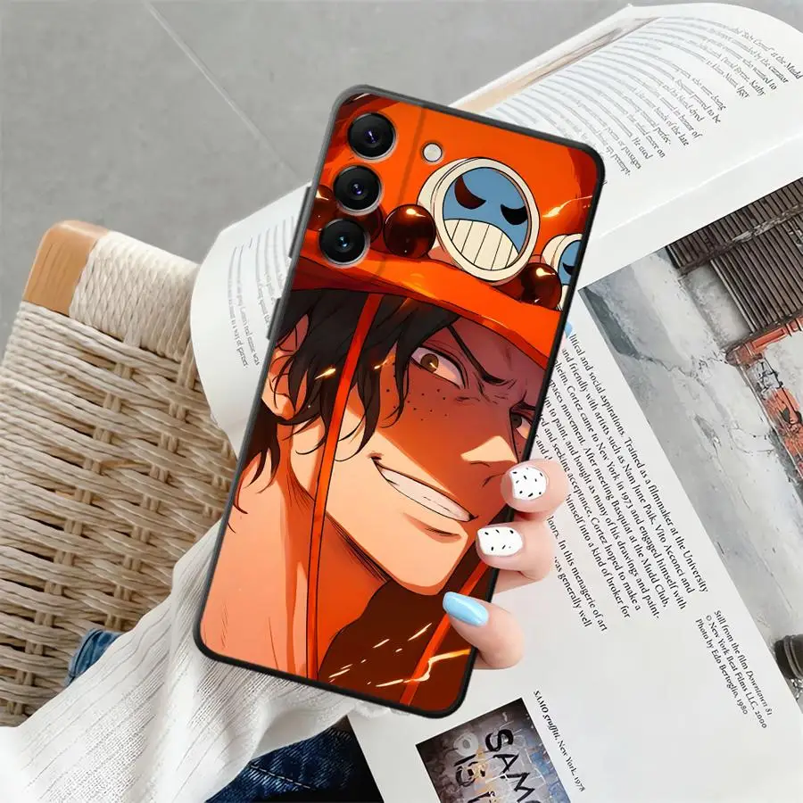 Cool One Piece Portgas D Ace Custodia morbida nera per telefono per Samsung Galaxy Note 20 Ultra 9 10 Plus S8 8 S10 S9