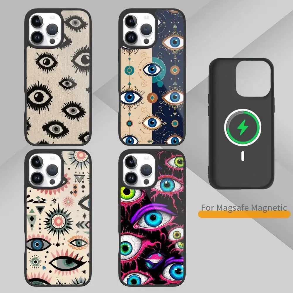 

E-Eye A-art Phone Case For iPhone17,16,15,14,13 Plus,Pro Max Magnetic For Magsafe Wireless Charging