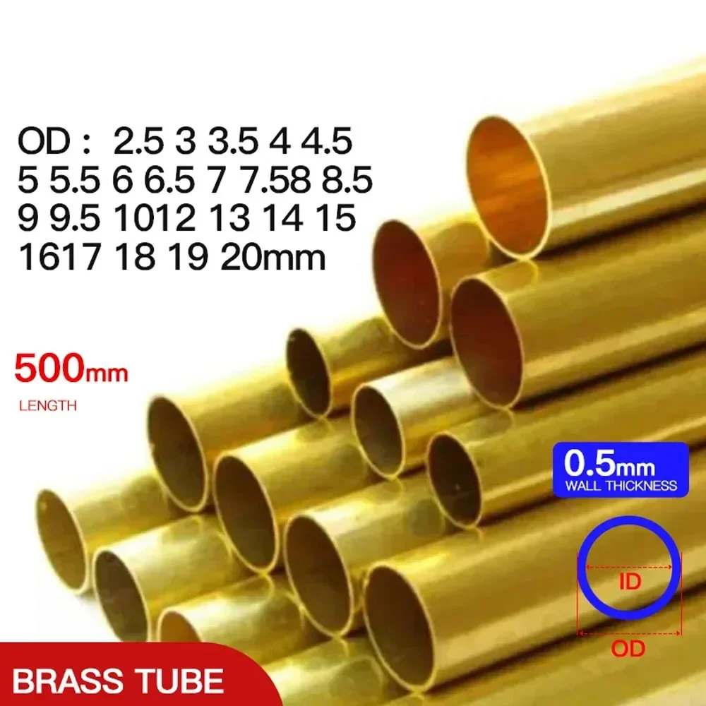 Tube Laiton Rond Uxcell - 19mm OD, 0.5mm épaisseur, 200mm Longueur - Pièce Bricolage