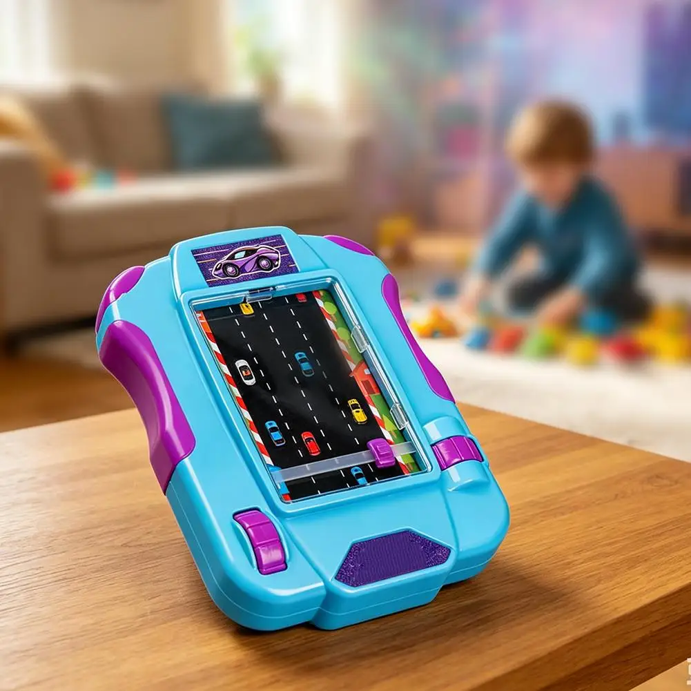 Kids Non-Electric Handheld Racing Car Game Machine, Mini Pocket Driving Adventure Simulator Portable Interactive Fidget Toy