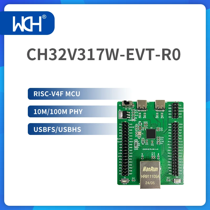 1PCS/LOT CH32V317WCU6 Evaluation Board, V4F, Ethernet MAC + 10M/100MPHY