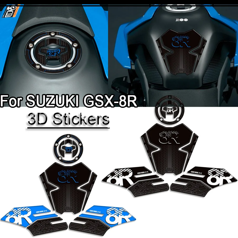 2024 2025 Protector Tank Pad Side Grips Gas Fuel Oil Kit Knee 3D Stickers Decals Fairing Fender For Suzuki GSX-8R GSX 8R GSX8R