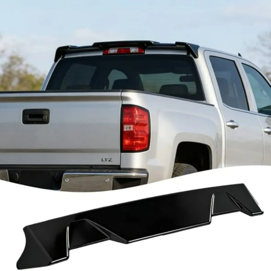 

Rear spoiler cab roof wing for Chevy Silverado 1500/2500 and GMC Sierra 1500 20142018,ABS plastic, matte black, aerodynamic add