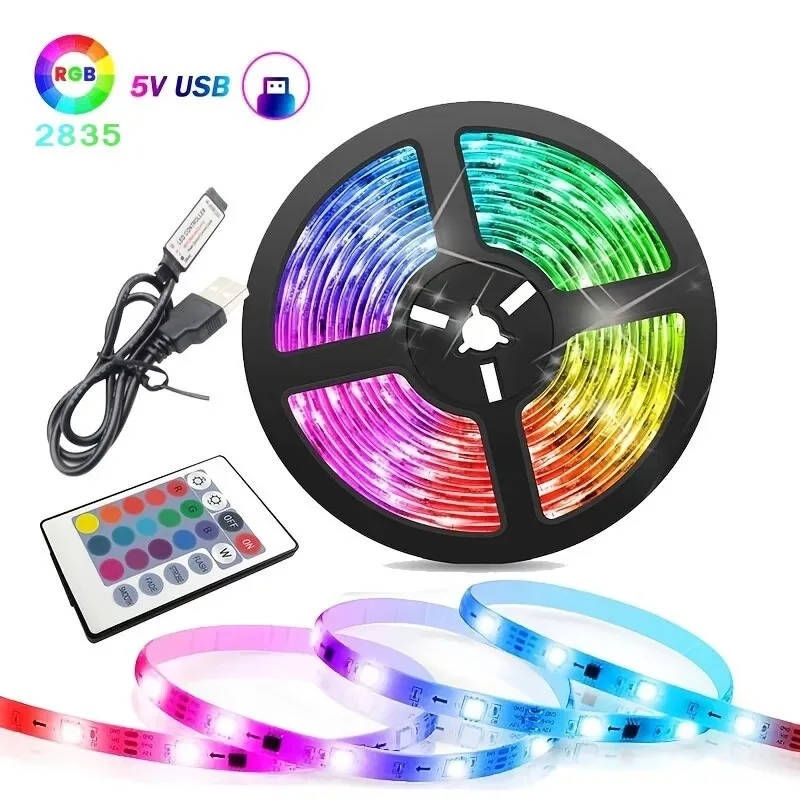 2835RGB LED light strip set USB Bluetooth switch TV background holiday room park landscape decoration waterproof light strip