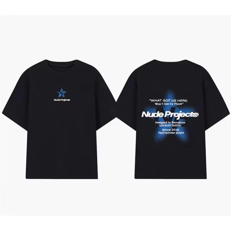 2026 new Men's and women's style European pattern print. V-neck T-shirt Loose fit Comfortable and casual Basic short-sleeved top