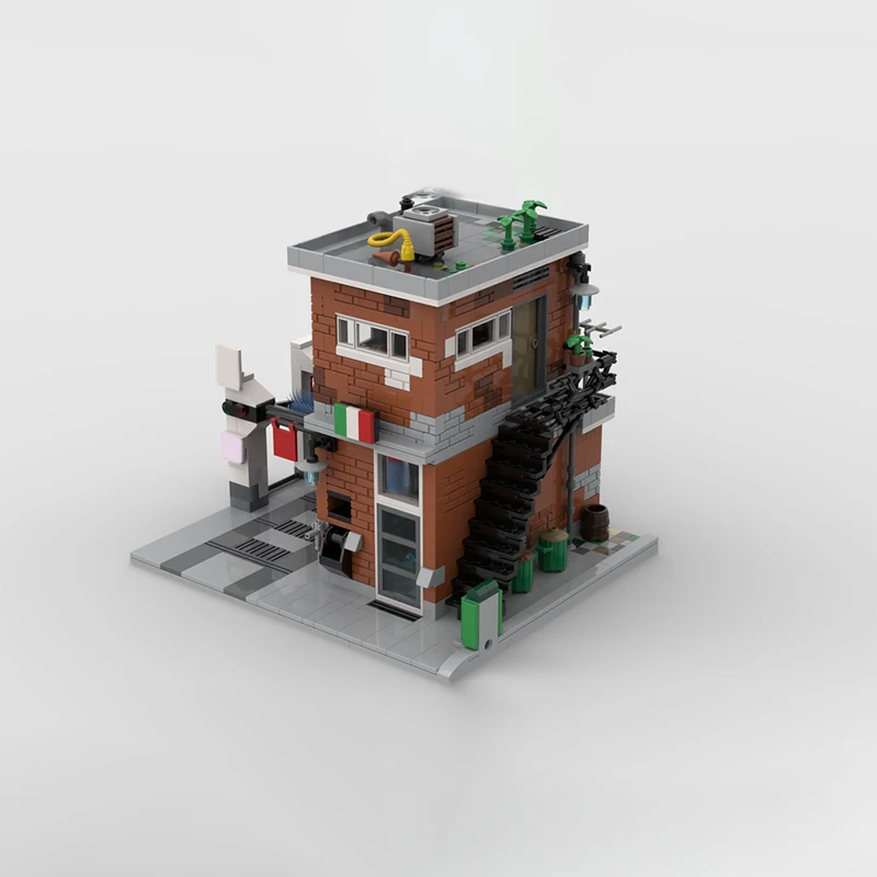 1109 piezas, superventas, modelo de escena urbana de lavado de coches MOC, bloques de construcción modulares, juguetes de exhibición de montaje para niños, regalo sorpresa para Festival