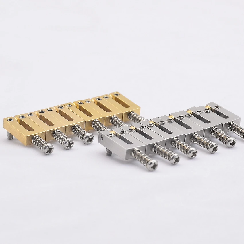 1 Set ( 6/7/8 Pieces ) 10.5MM/10.8MM Electric Guitar Bridge Brass Saddle/ Stainless Steel Roller Saddle