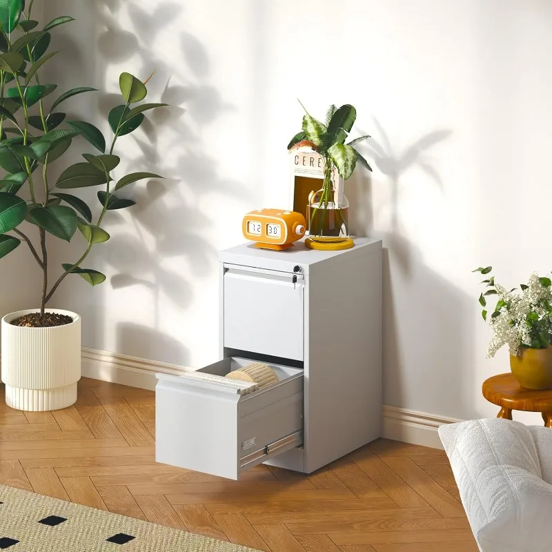 

2 Drawer File Cabinet, Metal Vertical Filing Cabinet for Home Office, Locking Steel Easy Assemble 18" D File Cabinets