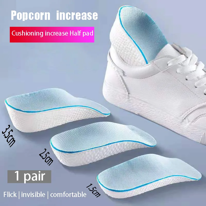 1.5/2.5/3.5 Cm Arch Support Height Increase Insoles Light Weight Soft Elastic Lift Soft Elastic Lifting For Men Women Shoes Pads