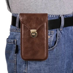 Leather Phone Belt Clip Case Men Waist Bag For Samsung Galaxy S24 S23 Ultra S22 Plus S21 FE A14 A54 A15 A35 A55 5G Holster Pouch