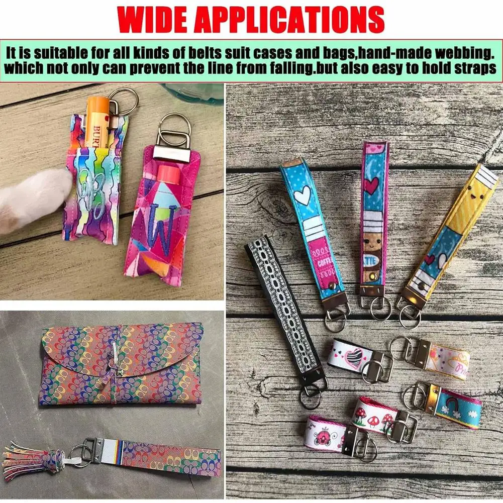 51pc Key Fob Hardware Set with Pliers for Making Wristlet, Lanyard & Keychain, 1 Inch Keychain Rings and Supplies