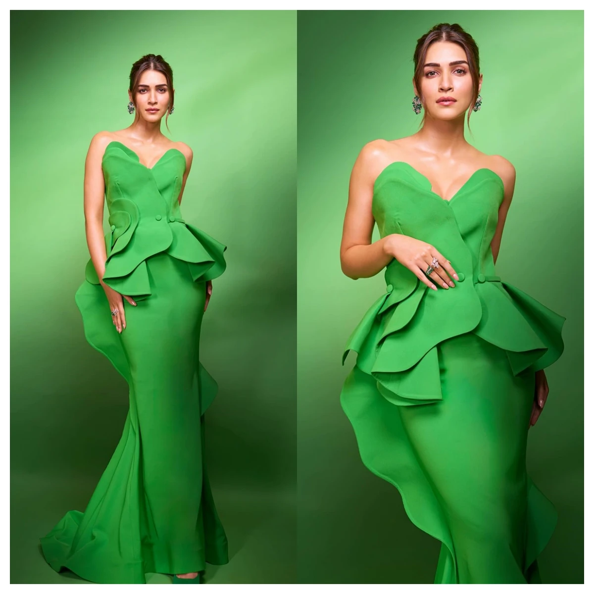 Robe De soirée sirène en Jersey vert moderne, personnalisée, sans bretelles, sans manches, fermeture éclair au dos, robe De bal à la mode