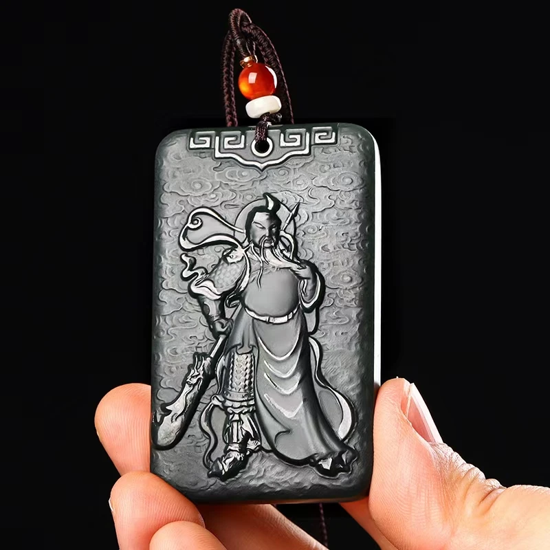 

Wonderful Guan Yu Hanging Pendant Lucky God Patron Saint Amulet Bottle Green Jade Wealth Talisman