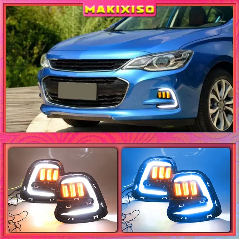 1 Set LED Daytime Running Lights Turn Signal Fog Lamp Cover DRL For Chevrolet Cavalier 2016 2017 2018 2019