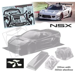 1/10 NSX szeroki korpus RC PC korpus powłoki abażur rozstaw osi 260mm szerokość 200mm przezroczysty korpus powłoki dla HSP yokomo TAMIYA yokomo