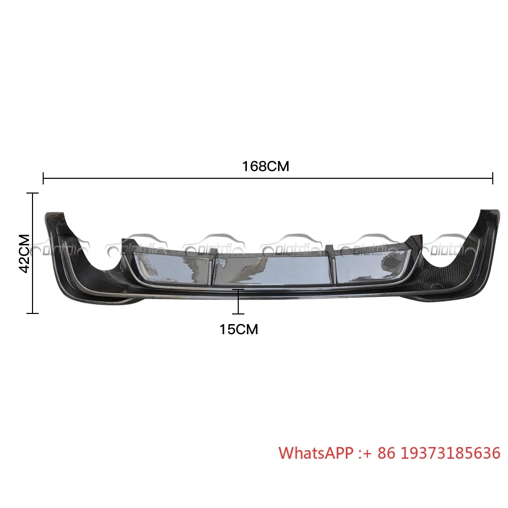 O Style Carbon Fiber Rear Bumper Fins Spoiler Wing Lip Splitter Diffuser for Volkswagen VW Golf 8 MK8 Auto Tuning