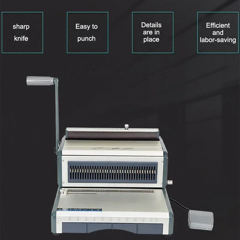 DY310 Electric Binding Machine: Dual-wire binding, desk calendar punching, and contract/bid document binding.