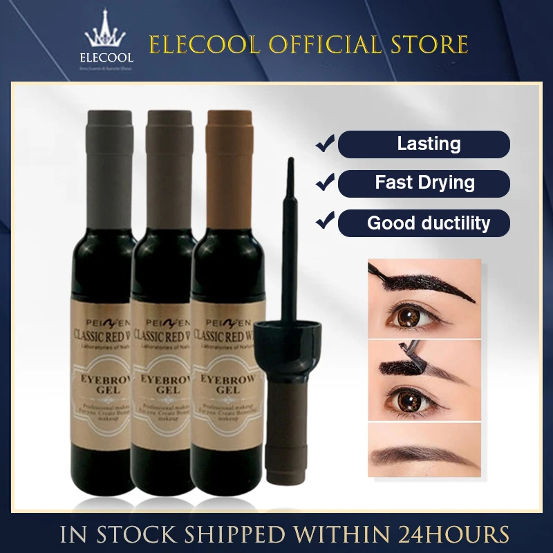 1/2PCS Tattoo Brow Gel Cosmetics miglioramento a prova di sbavature sopracciglio Gel Dye trucco impermeabile Gel impermeabile vino rosso di lunga durata