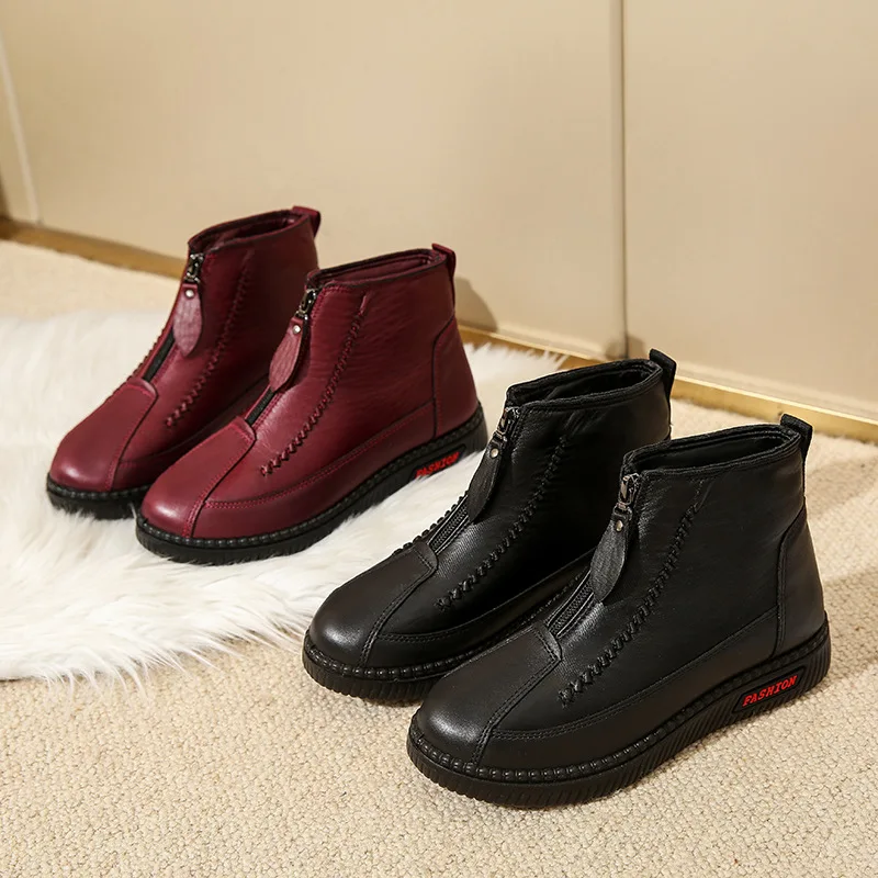 

Thickened Fleece Winter Cotton Shoes for Women High Top Warm Comfortable Polyurethane Bottom Traditional Cloth Shoes for Elde...