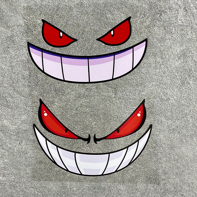 1PC Demon Smiling Face Creative Motorcycle Sticker Waterproof Motorbike Fuel Tank Helmet Electric Scooter Sunscreen Vinyl Decals image 2