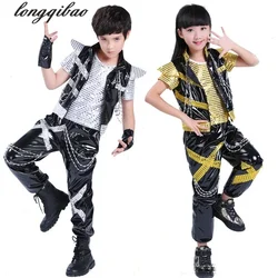 Children's hip-hop sequins Jazz dance stage shelf Drummer costumes Children's modern dance performances costumes TB7120