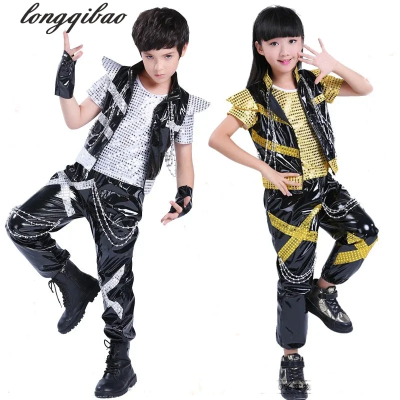 Jazz Dance Costumes for Children, Hip-hop Sequins, Stage Shelf, Drummer Costumes, Modern Dance Performances, TB7120