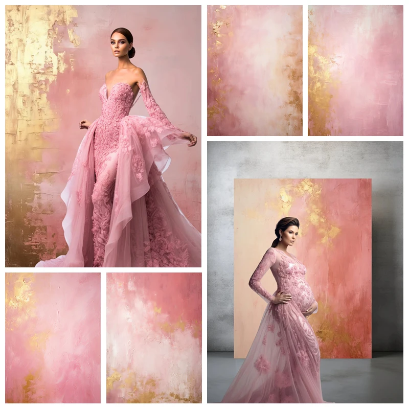 

Pink Gold Abstract Texture Photography Backdrop Adult Birthday Wedding Maternity Portrait Background Decor Photo Studio Supplies