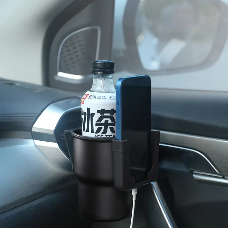 Car Cup Holder Mobile Phone Drinks Trash Can Multifunctional Tea Tray Air Vent Door Back Clip Armrest Storage Interior Bucket