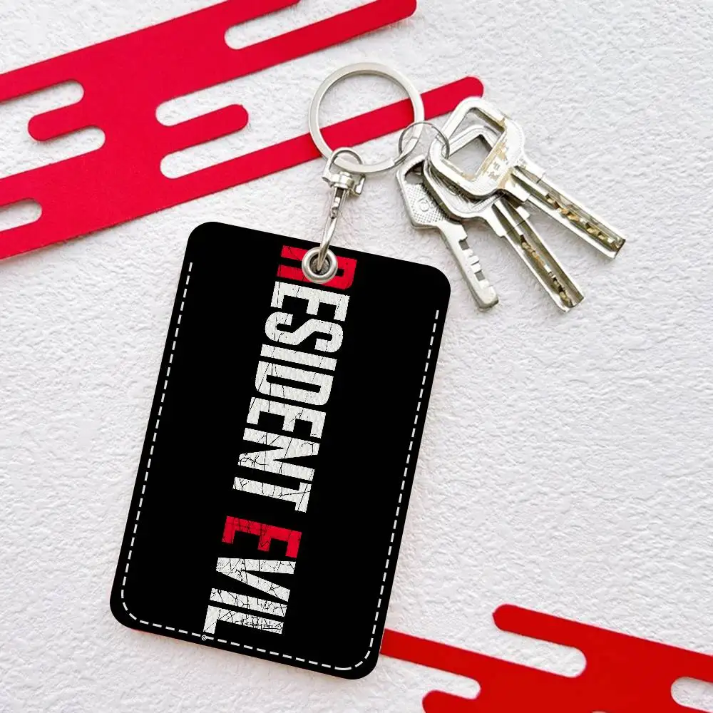Game R-Resident E-Evil Style PU Access Card Holder with Keychain - Executive Protection for Bank card,Subway, Bus Card case