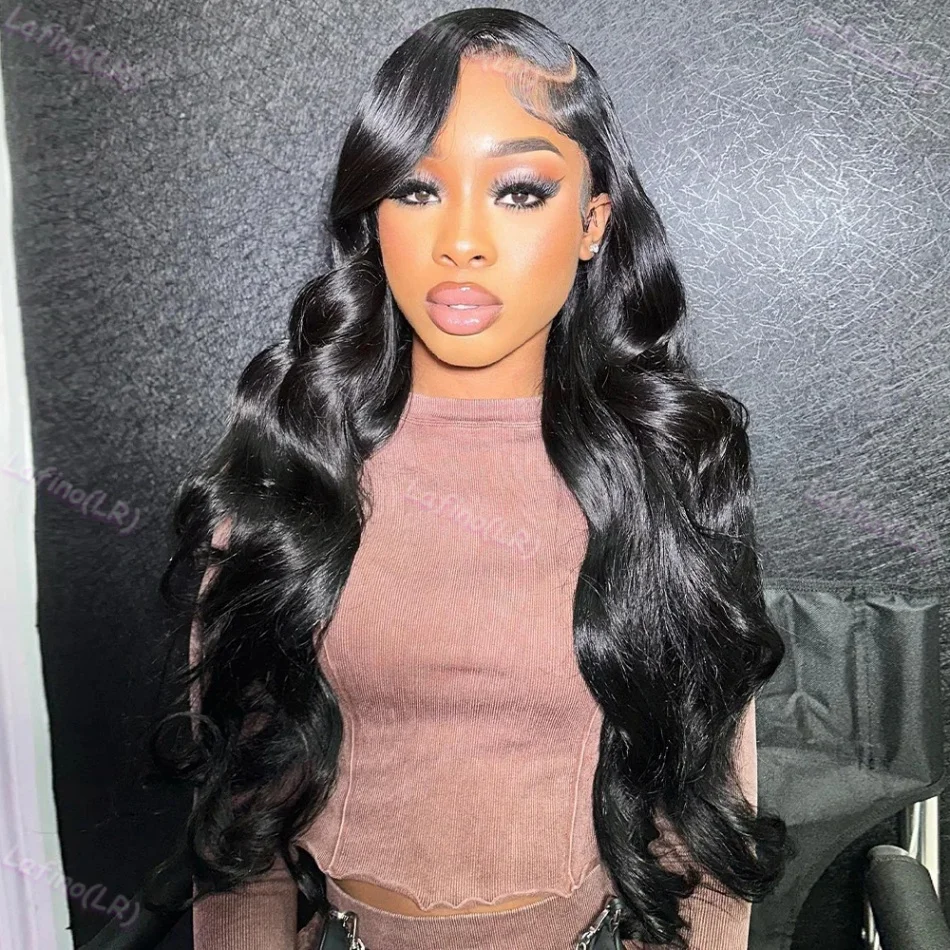 

Body Wave Human Hair Wig 13x6 HD Transparent Lace Frontal Wig Body Wave Human Hair Wig 13x4 40 Inch Long Loose Deep Black Wigs