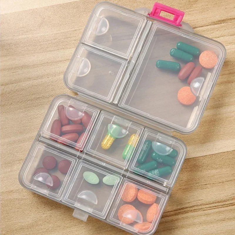 Double Layer Divided Small Medicine Box Portable One Week Divided Medicine Box Large Capacity Portable Mini Medicine Pill Box