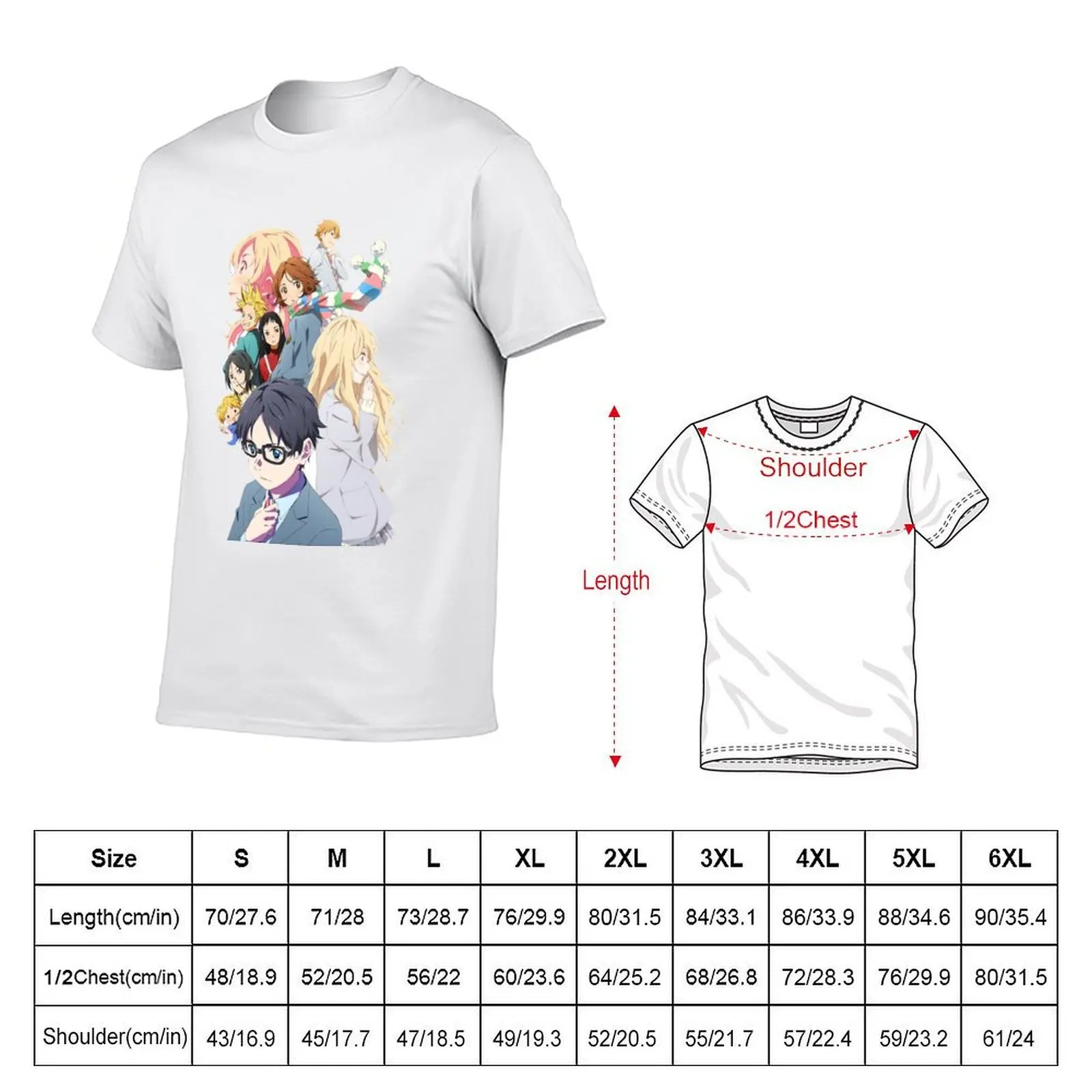 Your Lie in April T-Shirt cute tops blue lock t shirts for men