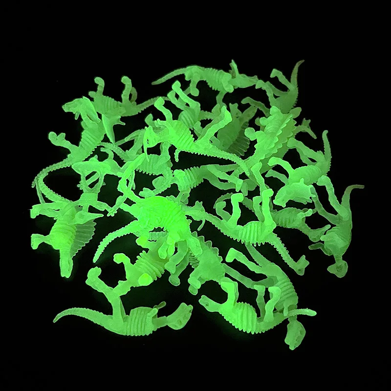 12pcs/set Mini Noctilucent Dinosaurs Glow In The Dark Luminous Dinosaurs Toys Kids Birthday Party Favors Boy Girl Gift Dinosaur