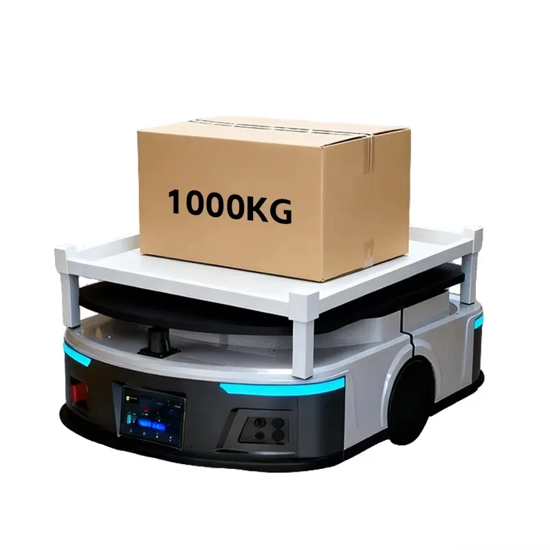 Custom Warehouse AGV Pallet Truck 400kg-1500kg Load Laser SLAM Navigation 48V 27Ah 6-8H Working Time 360° Full Coverage