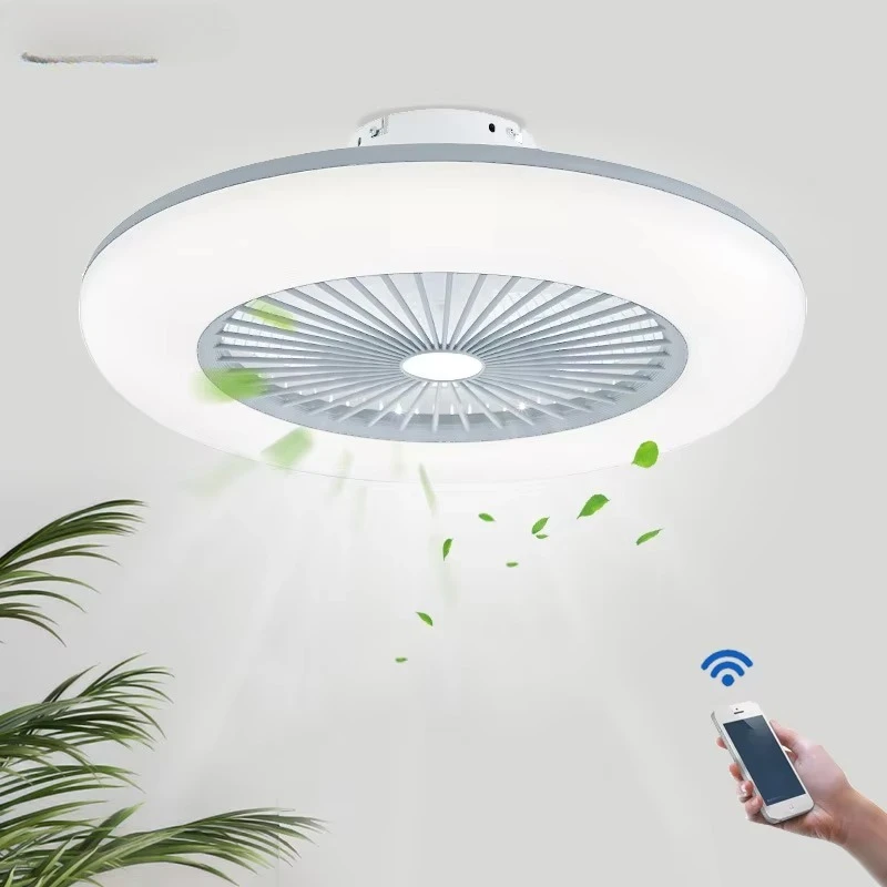 Smart Home Decor Modern Remote App Dimmers Control 22 Inch Solar Led Ceiling Fans with Light
