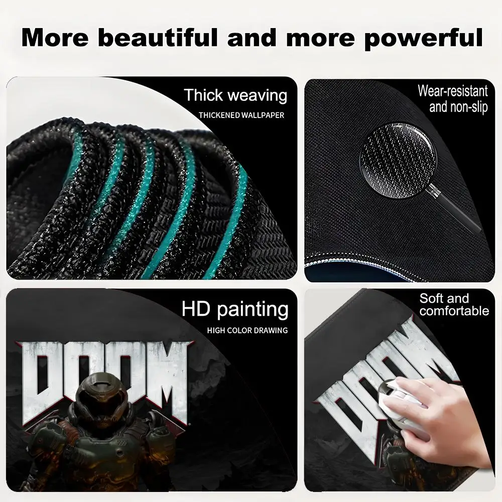 Hot Game D-DOOM E-Eternal Mousepad Gaming Accessories Large MouseMat Gamer XXL Carpet PC Cabinet Tablepad 900x400MM Mausemat Rug view 6