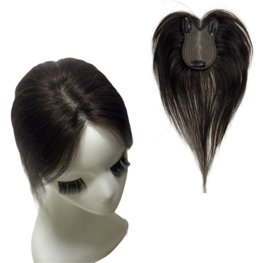 رقيقة جدا 8x11 سنتيمتر الدانتيل الشعر البشري توبر للنساء مع هامش 360 °   مشابك تغطية في وصلات شعر ذات مظهر طبيعي