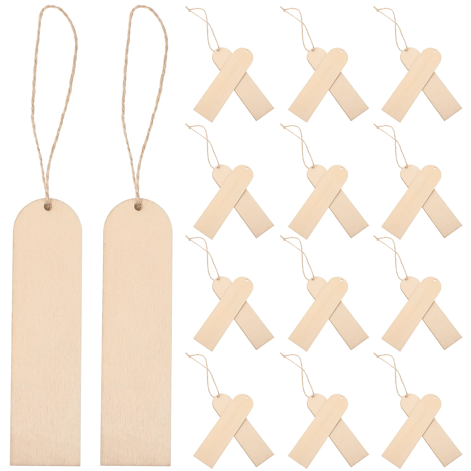 

30 Pcs Wooden Bookmark Present Tags Blank Diy Record Dividers Handmade Lanyard Ancient