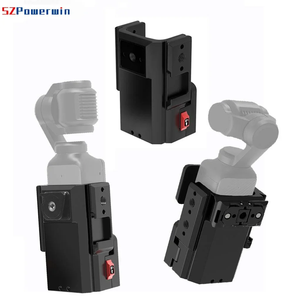 Powerwin Erweiterungsadapter, schützende Lünette, Rahmen, Griffhalterung, Kaltschuh, Schnellmontage für DJI Osmo Pocket 3-Kamera, Metallkäfig