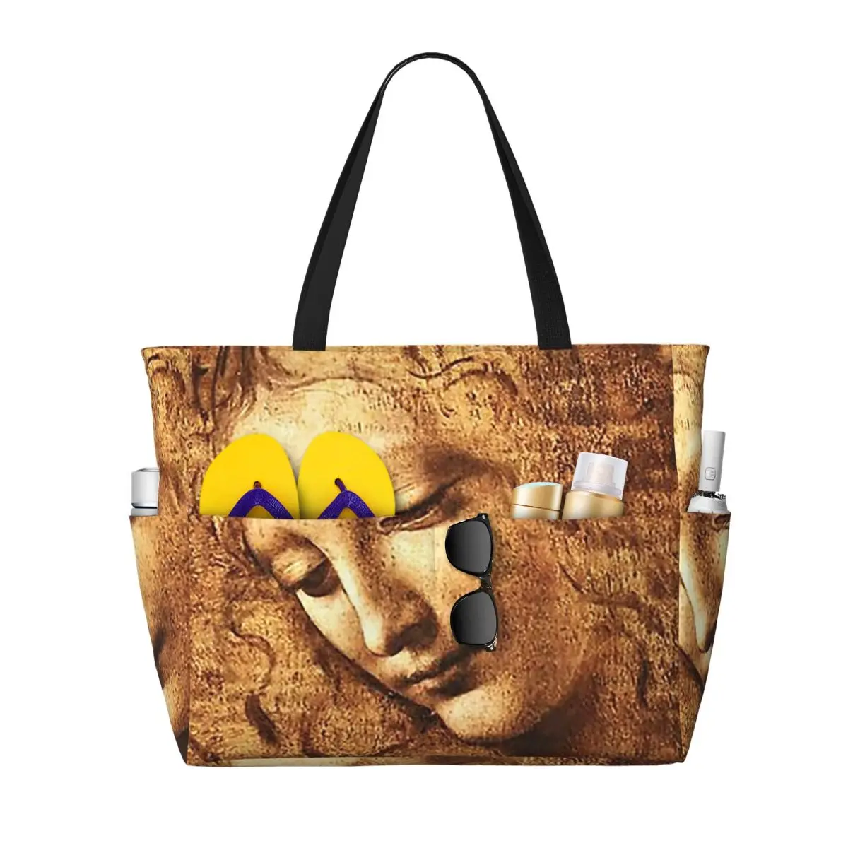 

Леонардо да Винчи La Scapigliata Пляжная большая сумка Спортивный тренажерный зал Йога Duffle Большая большая сумка Женская дорожная сумка Сумка для фитнеса