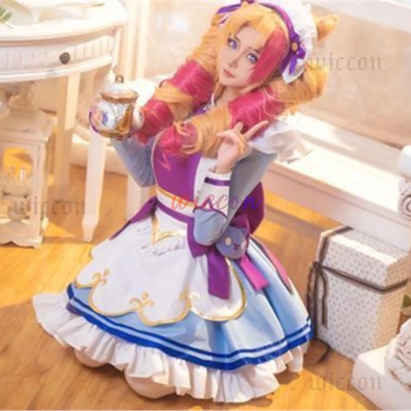 Juego LOL Gwen Cosplay disfraz muñeca peluca Cosplay Anime café Cutie dulce vestido de Lolita mucama Gwen piel @ # ^ &^*s Ropa Trajes Ropa
