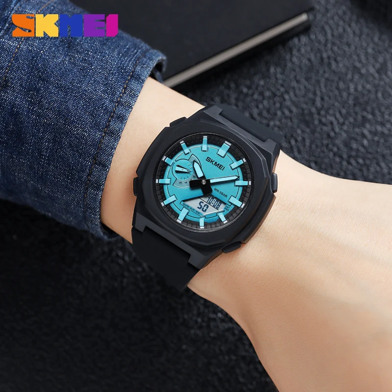 SKMEI New Digital movement DST Wrorld Time Watches Mens Countdown Chrono Wriswatch Waterproof 5 Alarms Date Clock reloj hombre