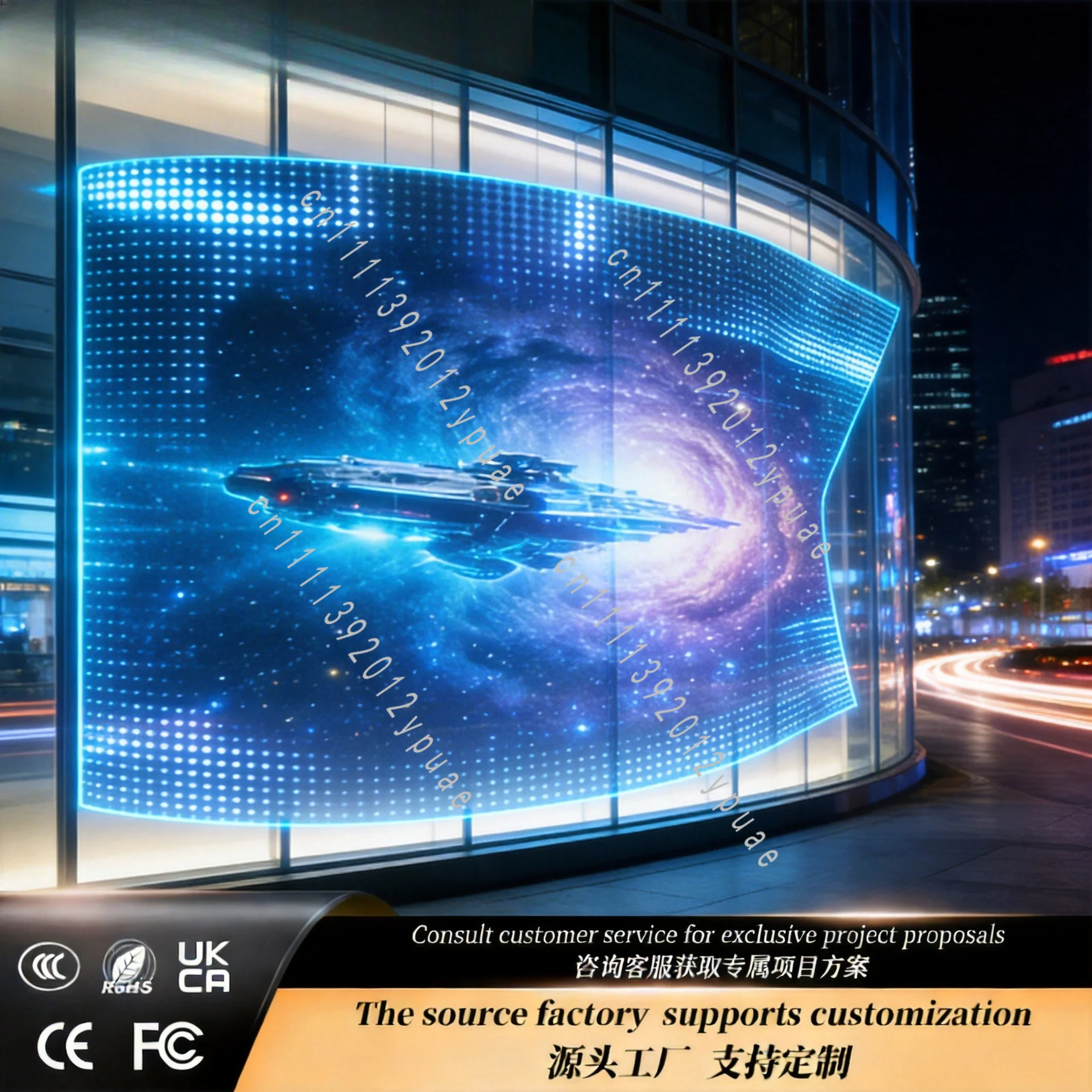 Ultra-thin Transparent Crystal Film Display, Bendable Signage Panel for Mall Window and Exhibition Area